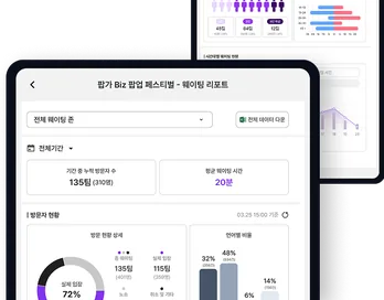 오늘 우리 팝업 방문객 현황을 볼까요?